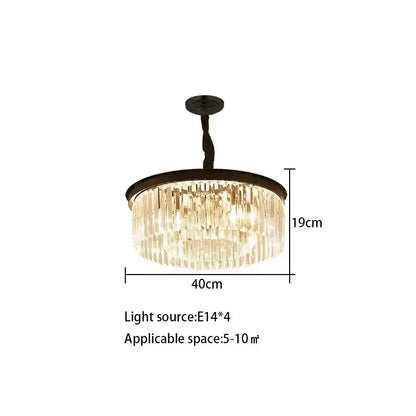 Elegant gold & black crystal round ceiling chandelier dining room