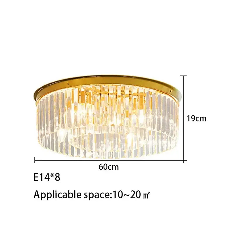 Elegant gold & black crystal round ceiling chandelier dining room