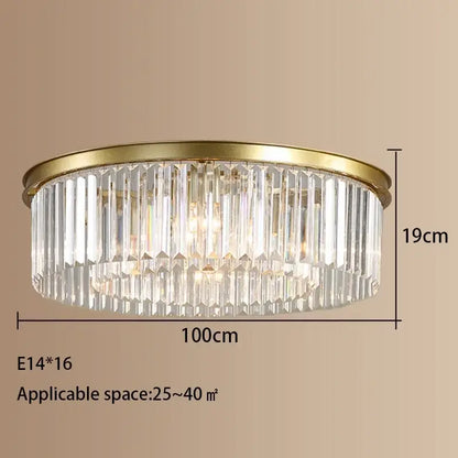 Elegant gold & black crystal round ceiling chandelier dining room