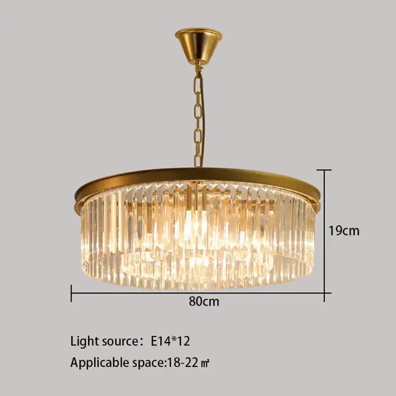 Elegant gold & black crystal round ceiling chandelier dining room