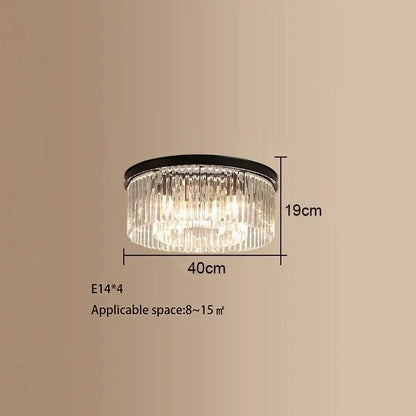 Elegant gold & black crystal round ceiling chandelier dining room