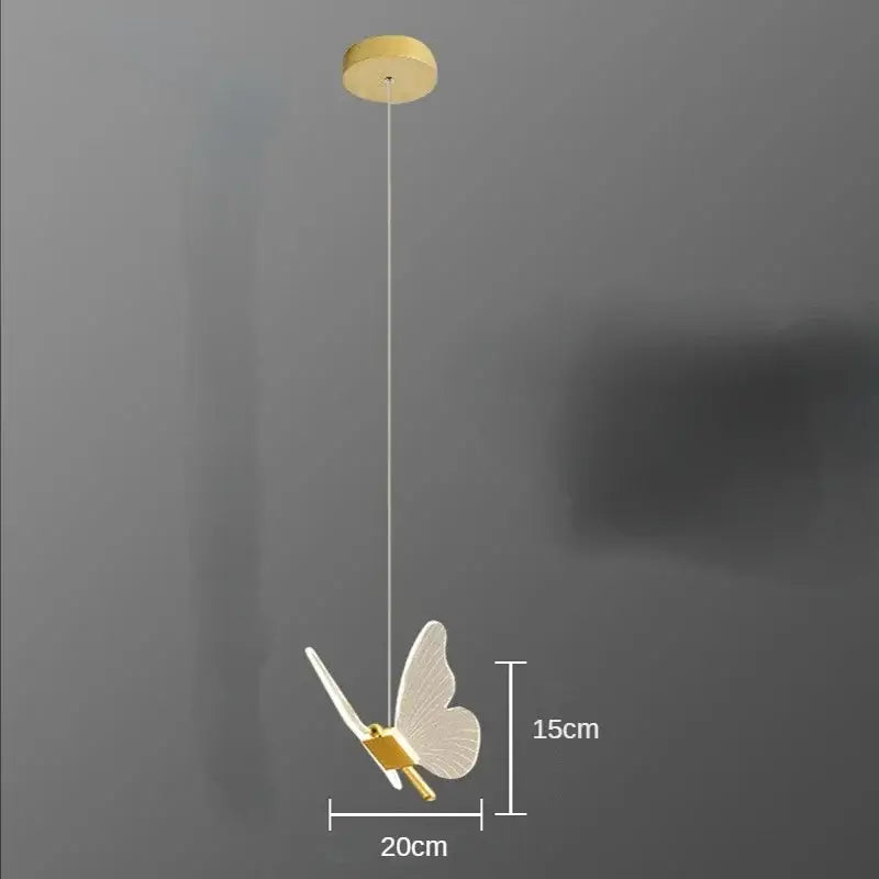 Elegant gold butterfly led pendant light bedroom decor