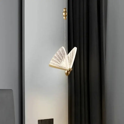 Elegant gold butterfly led pendant light bedroom decor