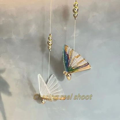 Elegant gold butterfly led pendant light bedroom decor