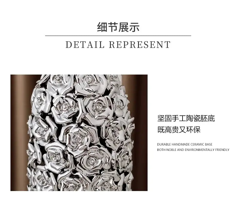 Elegant gold ceramic rose vase living room wedding centerpiece
