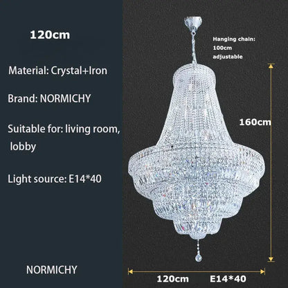 Elegant gold & chrome k9 crystal chandelier for dining room