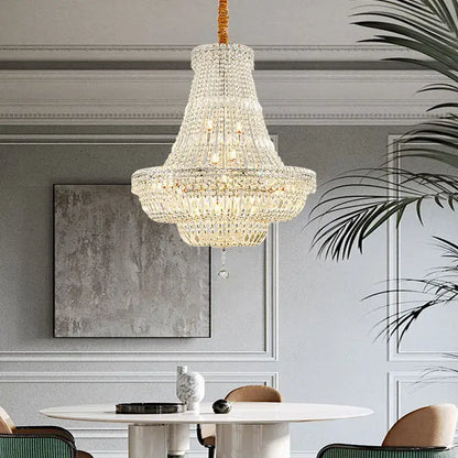 Elegant gold & chrome k9 crystal chandelier for dining room