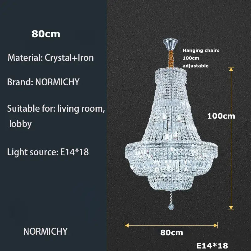 Elegant gold & chrome k9 crystal chandelier for dining room