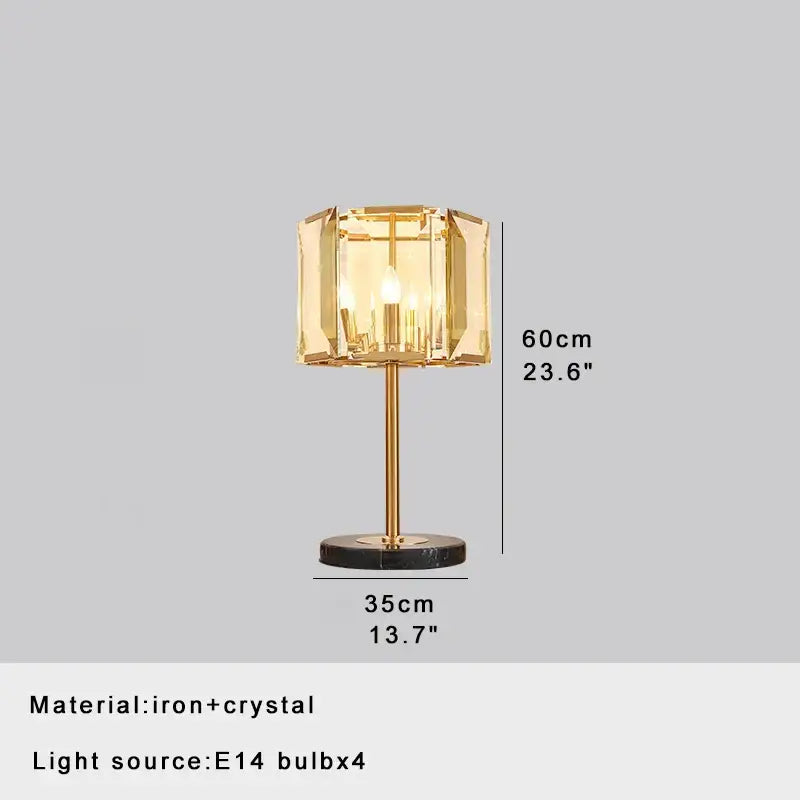 Elegant gold crystal bar table lamp dining room decor