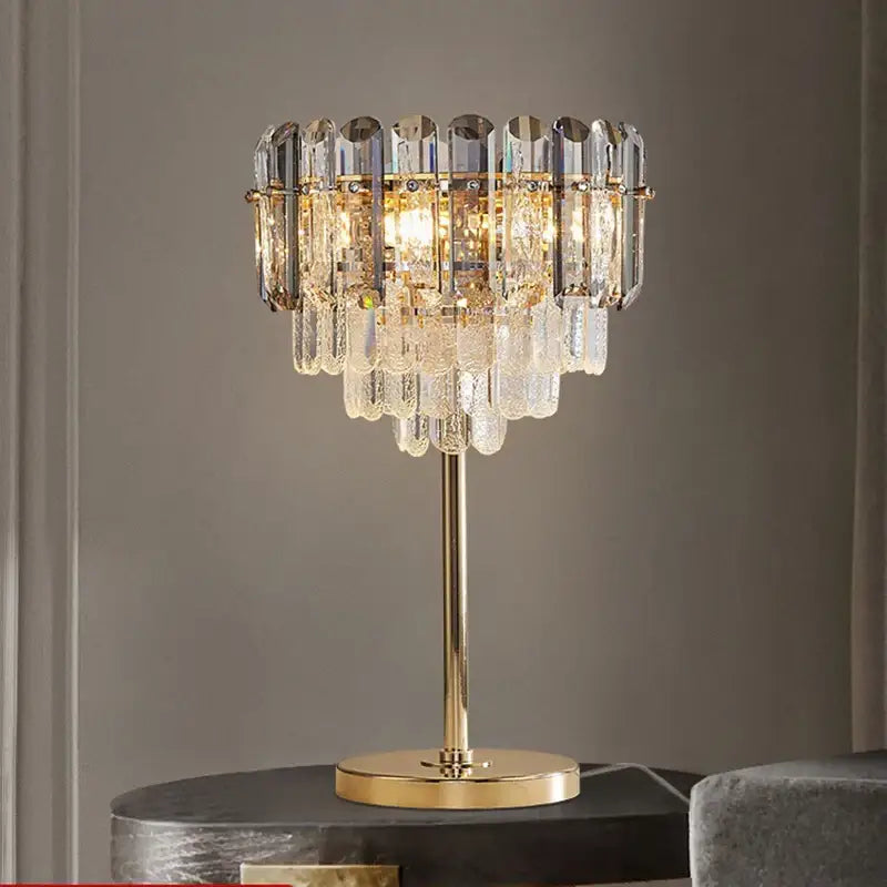 Elegant gold crystal bar table lamp dining room decor