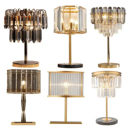 Elegant gold crystal bar table lamp dining room decor