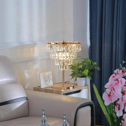 Elegant gold crystal bar table lamp dining room decor