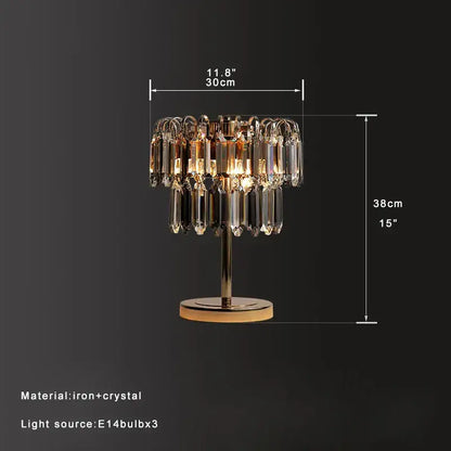 Elegant gold crystal bar table lamp dining room decor