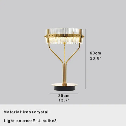 Elegant gold crystal bar table lamp dining room decor