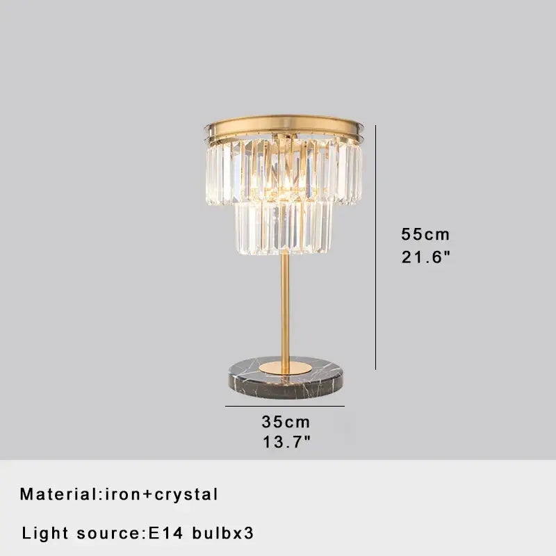 Elegant gold crystal bar table lamp dining room decor