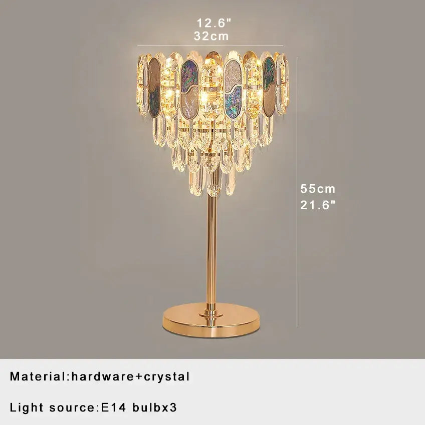 Elegant gold crystal bar table lamp dining room decor