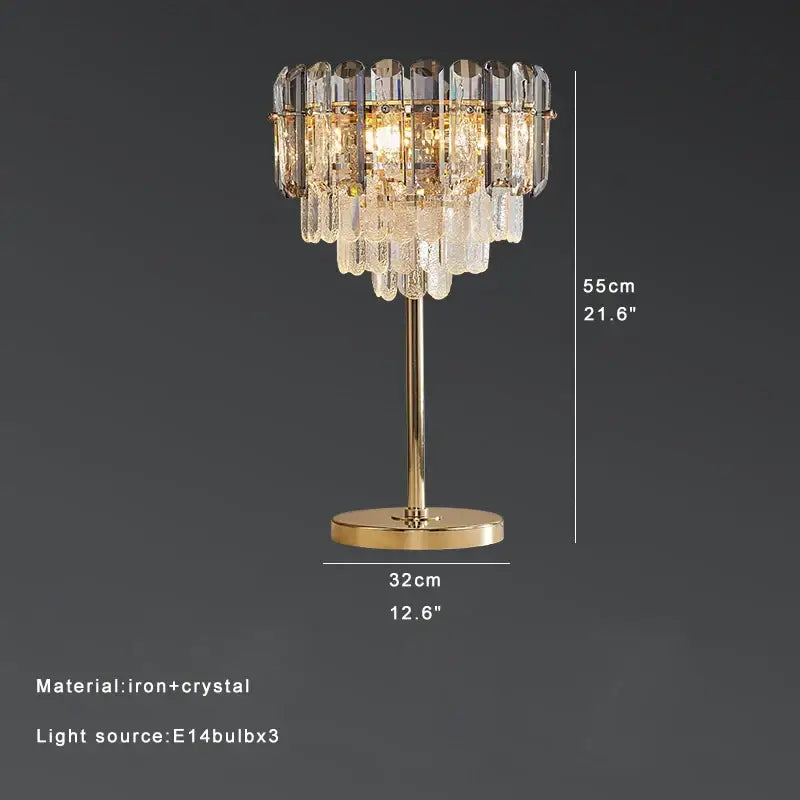 Elegant gold crystal bar table lamp dining room decor