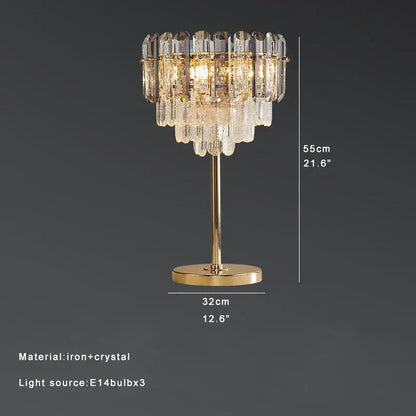 Elegant gold crystal bar table lamp dining room decor