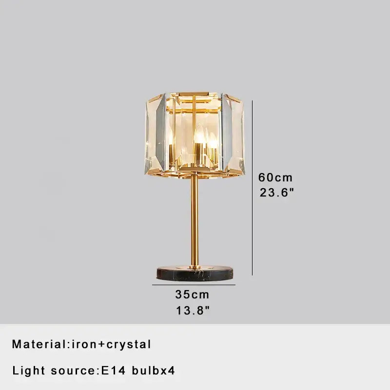 Elegant gold crystal bar table lamp dining room decor