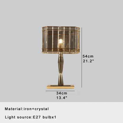 Elegant gold crystal bar table lamp dining room decor