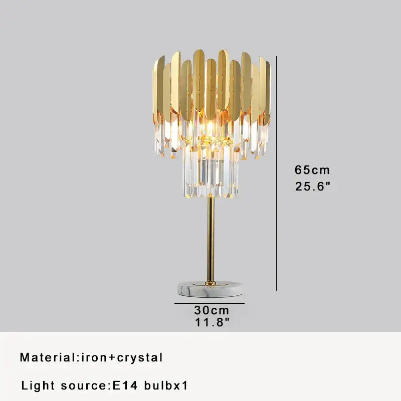 Elegant gold crystal bar table lamp dining room decor