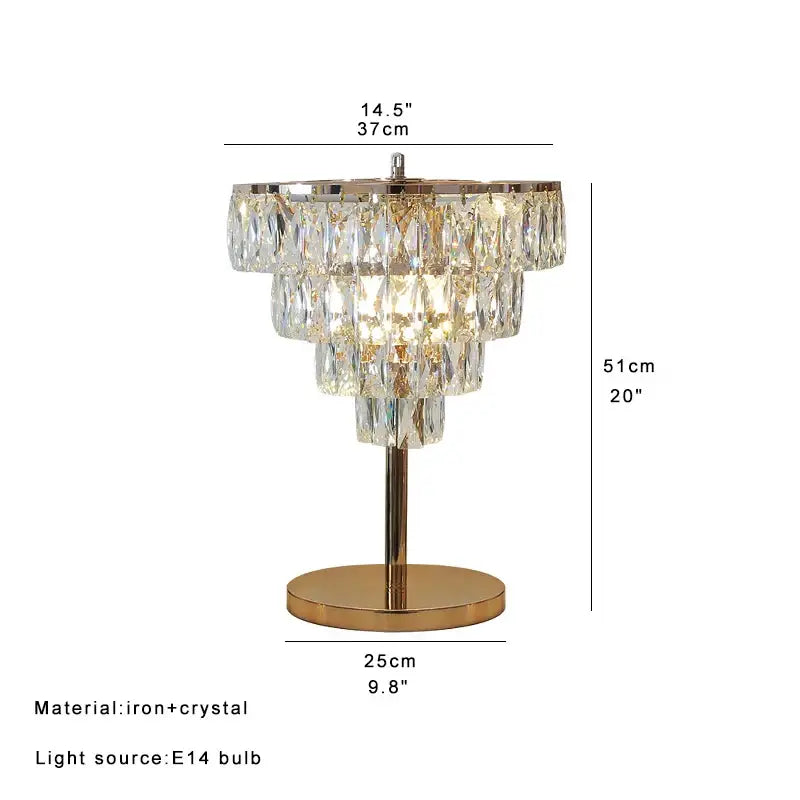 Elegant gold crystal bar table lamp dining room decor