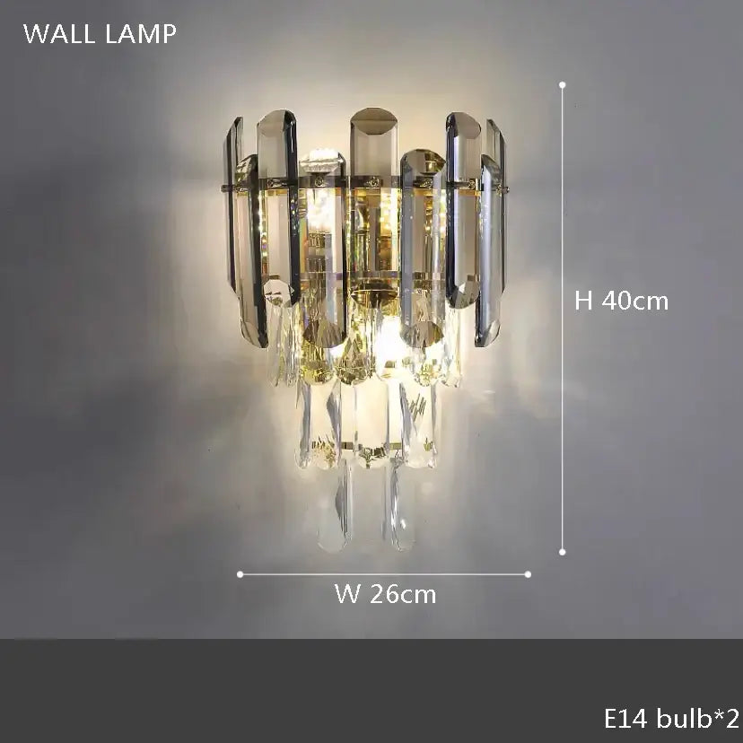 Elegant gold crystal bar table lamp dining room decor