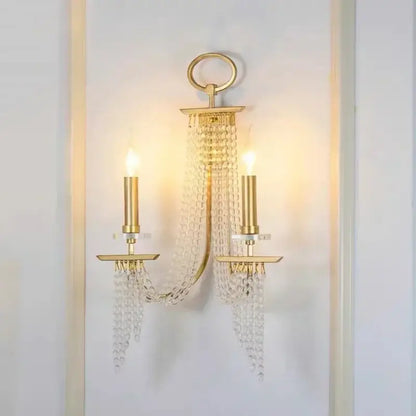 Elegant gold crystal candle chandelier for dining room