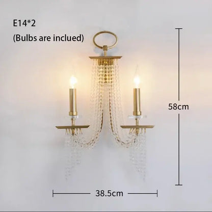 Elegant gold crystal candle chandelier for dining room