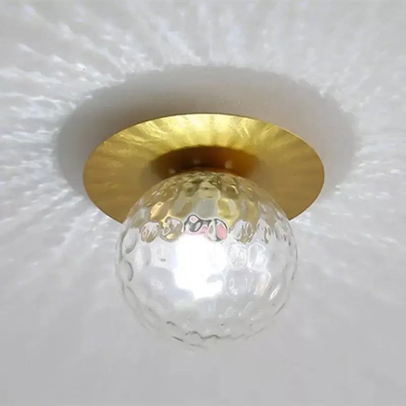 Elegant gold crystal ceiling light fixture for hallway entrance