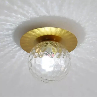 Elegant gold crystal ceiling light fixture for hallway entrance