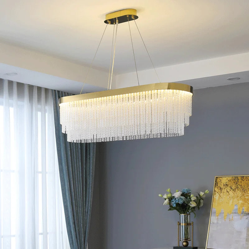 DecorBites™ Elegant Gold Crystal Chandelier for Home Lighting