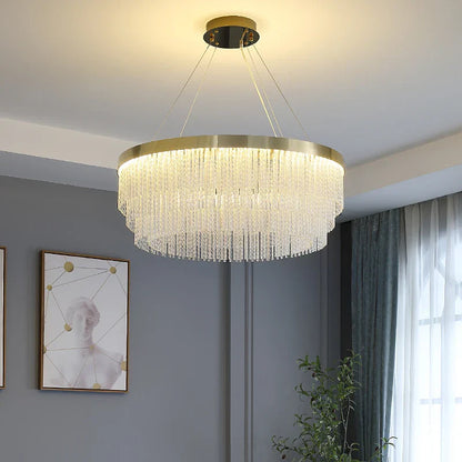 DecorBites™ Elegant Gold Crystal Chandelier for Home Lighting