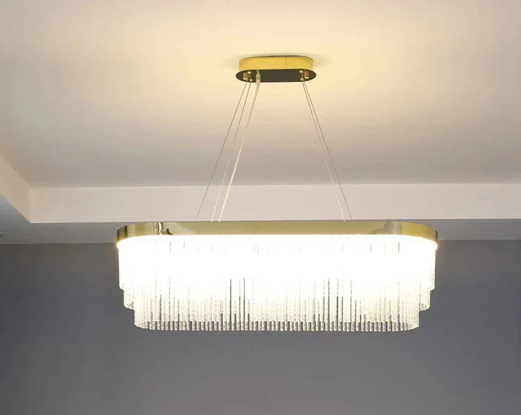 DecorBites™ Elegant Gold Crystal Chandelier for Home Lighting