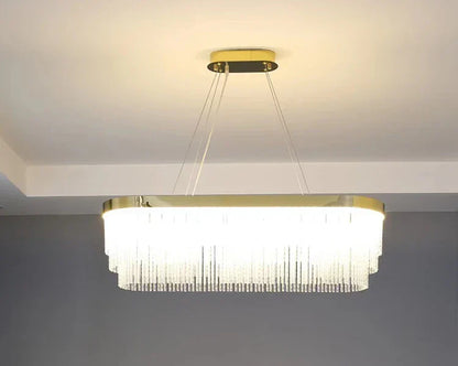 DecorBites™ Elegant Gold Crystal Chandelier for Home Lighting