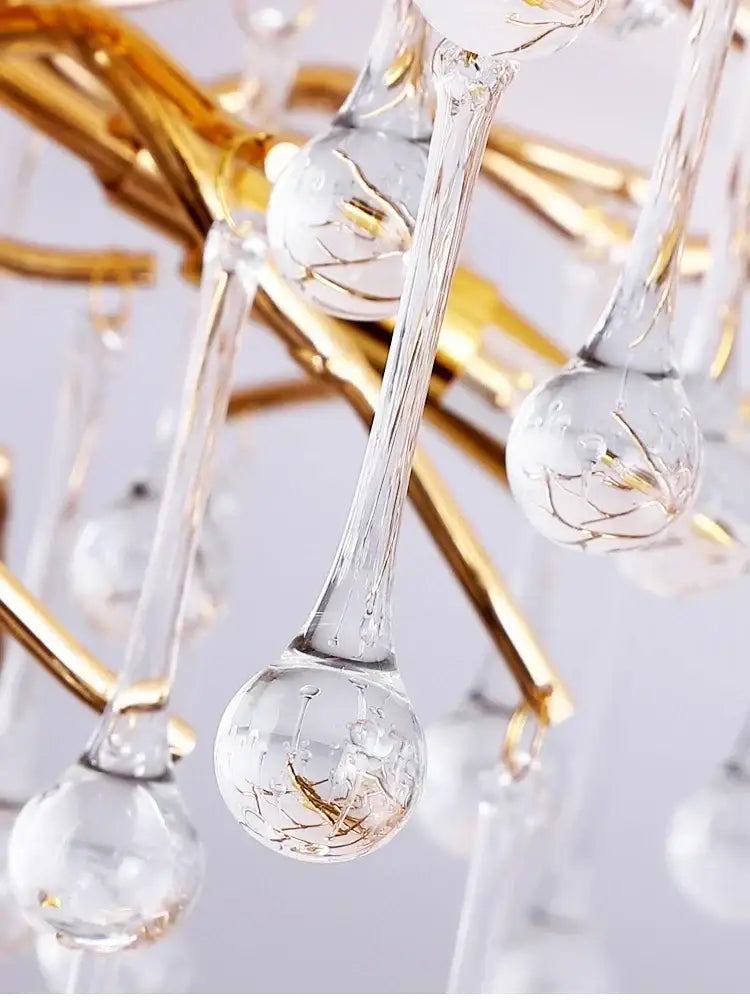 Elegant gold crystal chandelier living room branch light