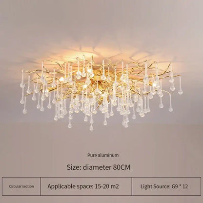 Elegant gold crystal chandelier living room branch light