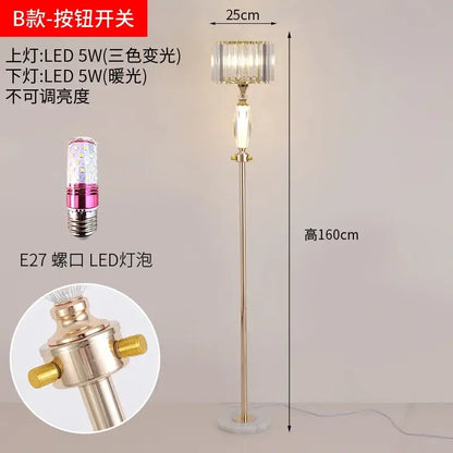 Elegant gold crystal desk lamp bedroom bedside light
