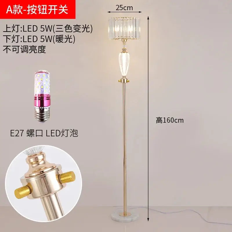 Elegant gold crystal desk lamp bedroom bedside light
