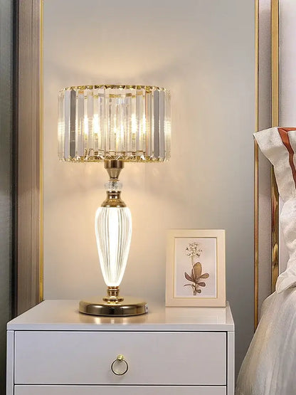 Elegant gold crystal desk lamp bedroom bedside light