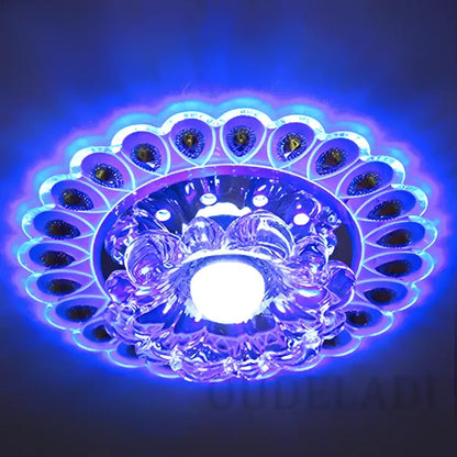 Elegant gold crystal glass led ceiling light for living room