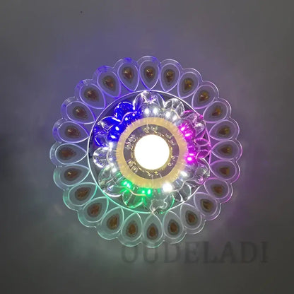 Elegant gold crystal glass led ceiling light for living room