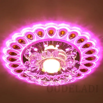 Elegant gold crystal glass led ceiling light for living room