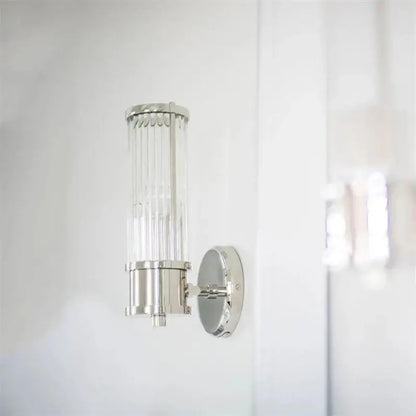 Elegant gold crystal led wall lights living room glass rod sconce