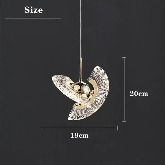 Elegant gold crystal oval pendant light chandelier for living room