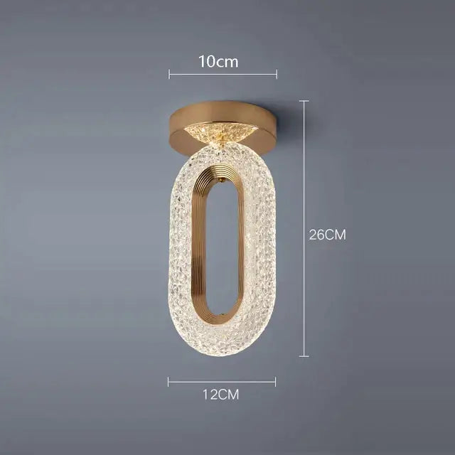 Elegant gold crystal oval pendant light chandelier for living room