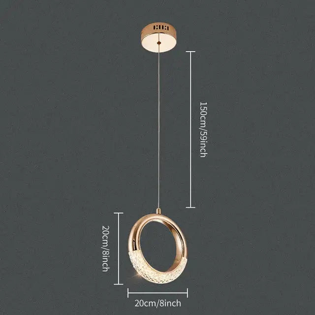 Elegant gold crystal oval pendant light chandelier for living room