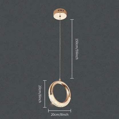 Elegant gold crystal oval pendant light chandelier for living room