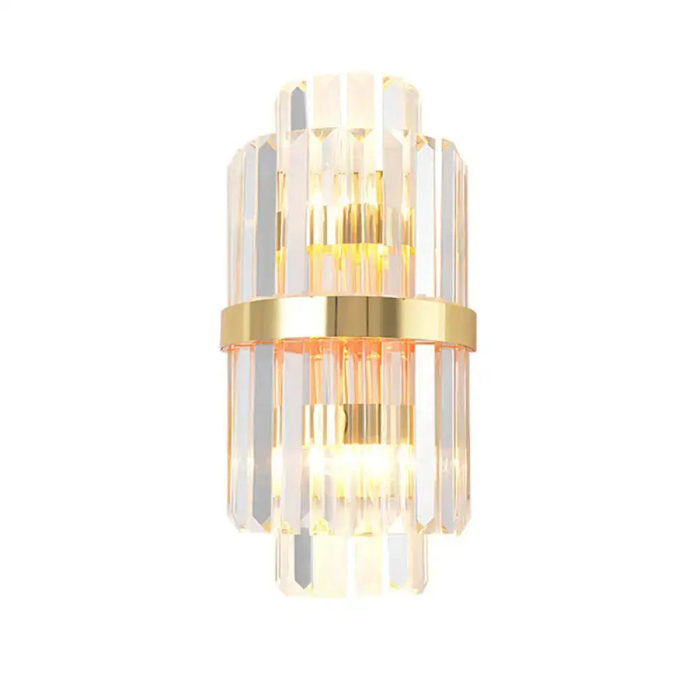 Elegant gold crystal prism wall sconce light living room lighting