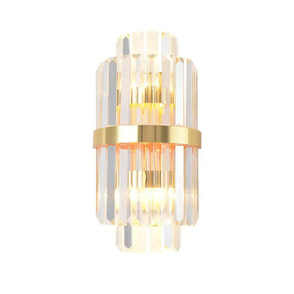 Elegant gold crystal prism wall sconce light living room lighting